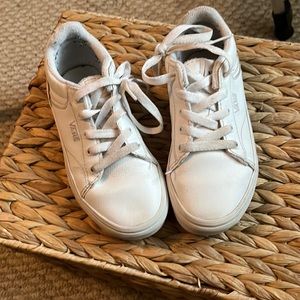 White vegan leather Vans
